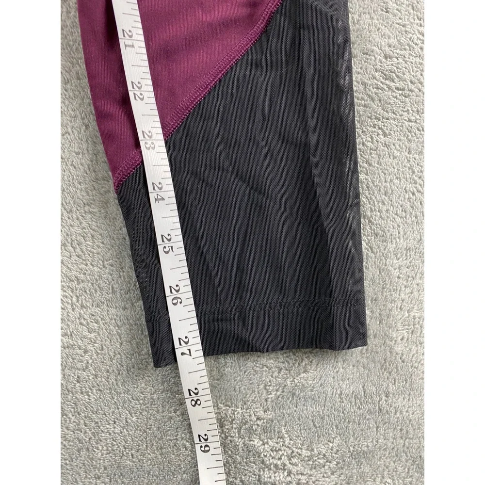 Pink Victoria's Secret Ultimate Leggings Burgundy Black Mesh Pockets Large L